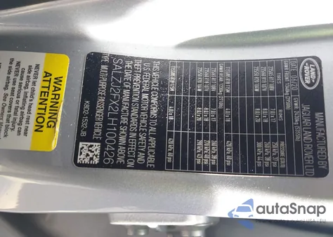 2020 Land Rover Range Rover Evoque S from USA, damaged, VIN SALZJ2FX2LH100426